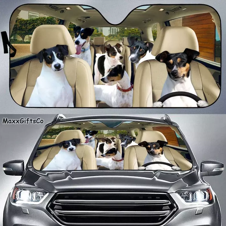 Kacamata hitam mobil Terrier Chilean, kaca depan Terrier Chilean, kerai keluarga anjing, Aksesori Mobil anjing, dekorasi mobil, cinta anjing