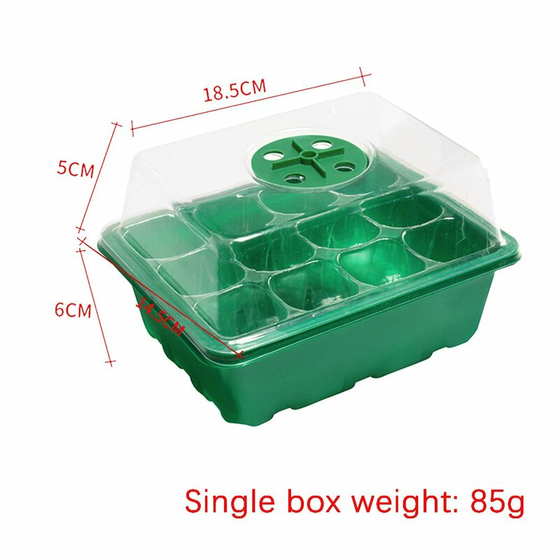 2024 New Seed Starter Tray Heat Mats Propagation Adjustable Brightness 12 Cells Seed Starter Kit With Grow Light Humidity Domes