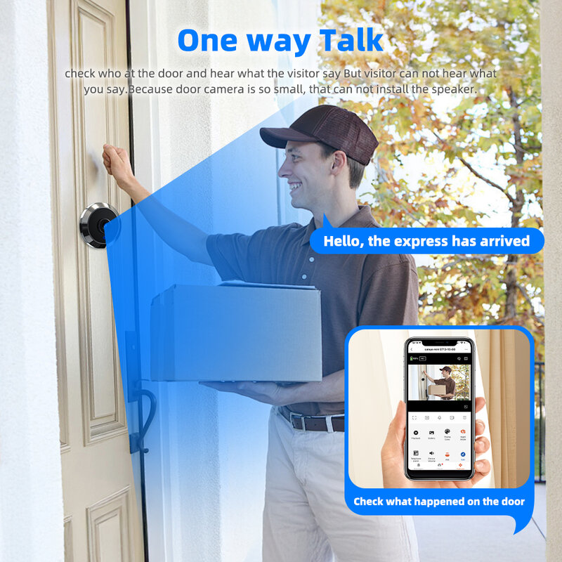 Tuya-minicámara de seguridad inteligente, 2,4G, WiFi, 1080P, detección humana, Radar de microondas, visor de puerta Digital, timbre inalámbrico para el hogar
