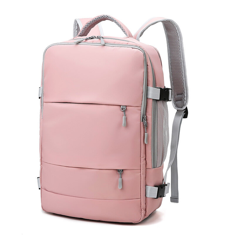 Mochila de viaje repelente al agua antirrobo para mujer, mochila informal elegante con correa de equipaje y puerto de carga USB, novedad