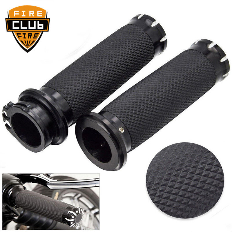 For Harley Sportster 883 1200 Touring Dyna Softail  Rubber Motorcycle Handlebar Hand Grip 1'' 25mm Handle Bar Grips