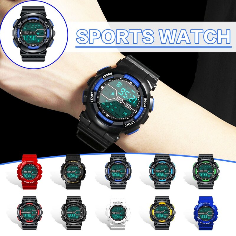 Männer Uhr Mode führte Digitaluhren Mann Sport wasserdichte Armbanduhren Vintage Silikon Armband elektronische Uhr reloj homb