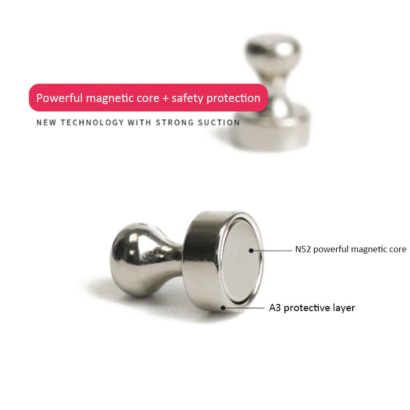 10pcs Super Strong Neodymium Magnetic Pushpins Sucker Thumbtack Durable Steel Magnet Push Pin for Refrigerator Whiteboard