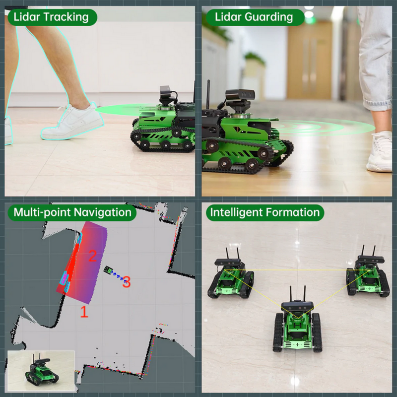 Ros Robot Tank Auto Open Source Slam Mapping Navigatie Crawler Chassis Automatische Rijden Voor Jetson Nano