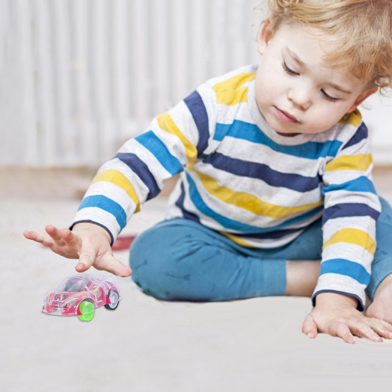 CamSolomon-Voiture à nervures colorées pour enfants, modèle de voiture transparent, jouets pour enfants aléatoires, cadeau, document aléatoire, 1 pièce