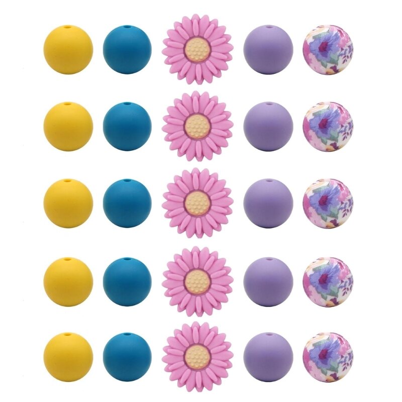 DIY Silicone Beads for Keychain Making Mix and Pair Different Colors and Shapes Dropship