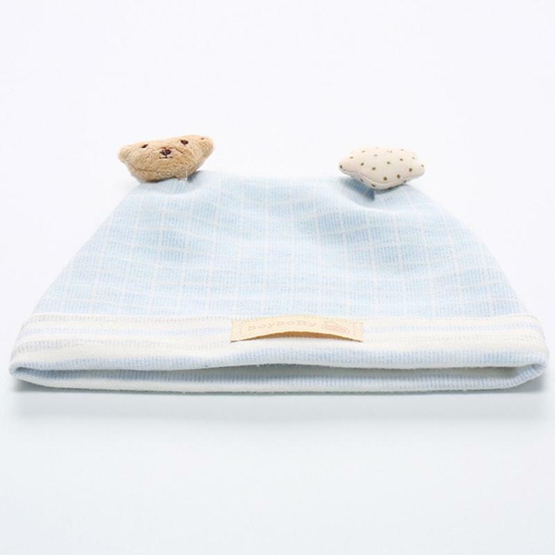 0-3 Months Baby Bear Ears Hat Soft Cotton Beanie Headwear Infants Tuban Bonnet Hospital Hat