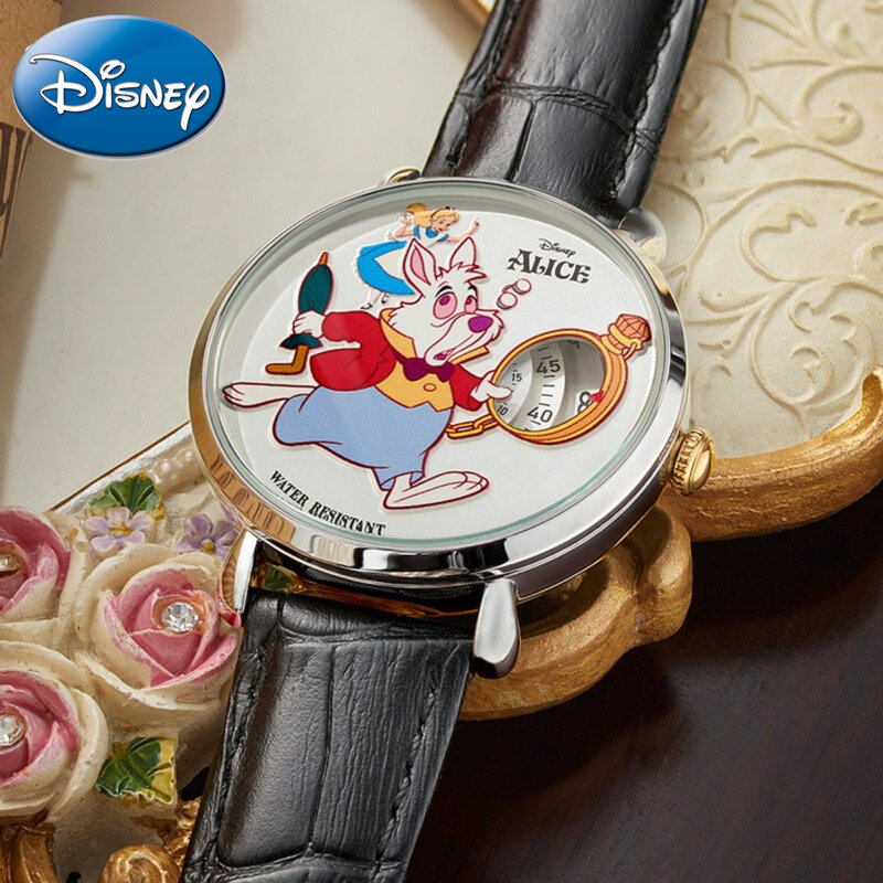 Disney-Montre étanche Alice Sleepwalking Wonderland, lapin blanc, lapin 2023, année sans point, étudiant, cadeau