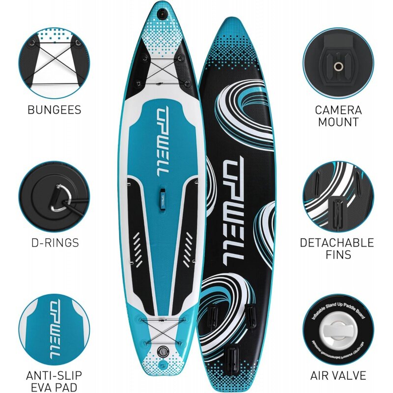 11'6"/11'2"/11'/10'6"/10'2"Inflatable Stand Up Paddle Board with sup Accessories Including Backpack, Repairing Kits, Non-Slip De