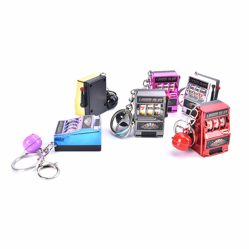 럭키 잭팟 미니 과일 슬롯 머신, 재미있는 생일 키 체인 선물, 어린이 교육 장난감, 동전 작동 게임, 도박 기계