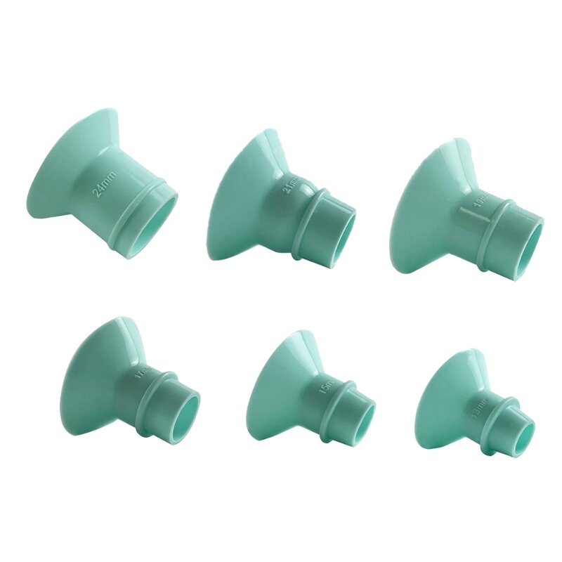 F62D Silicone Breast Pump Flange Inserts 13/15/17/19/21/24mm Wearable Breastpump Cup Flange Component for Multiple Brands