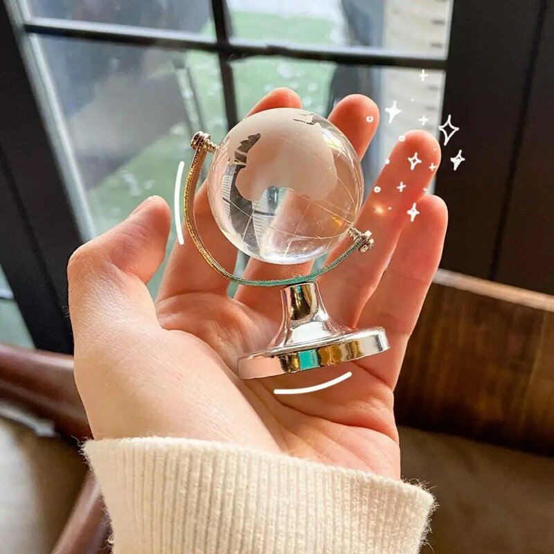 Globo de terra de cristal transparente globo de terra redonda decorativo prático mapa globo universal