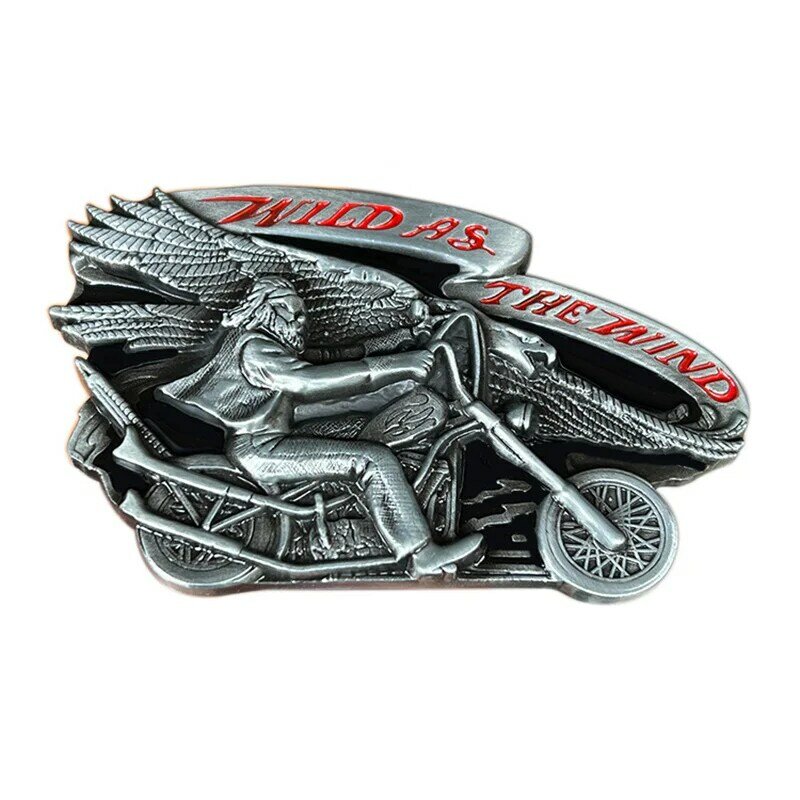 Eagle motorcycle rider belt buckle