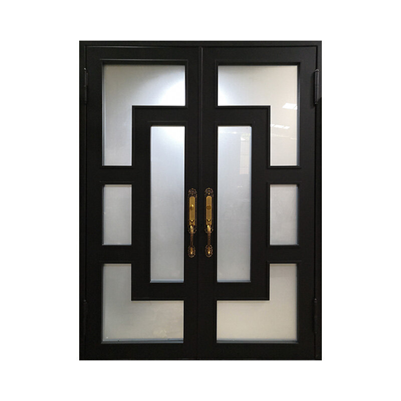 Luxury Design Hot Sale Wrought Iron Exterior Front Door Designs Prices With Stainless Steel Mosquito Net