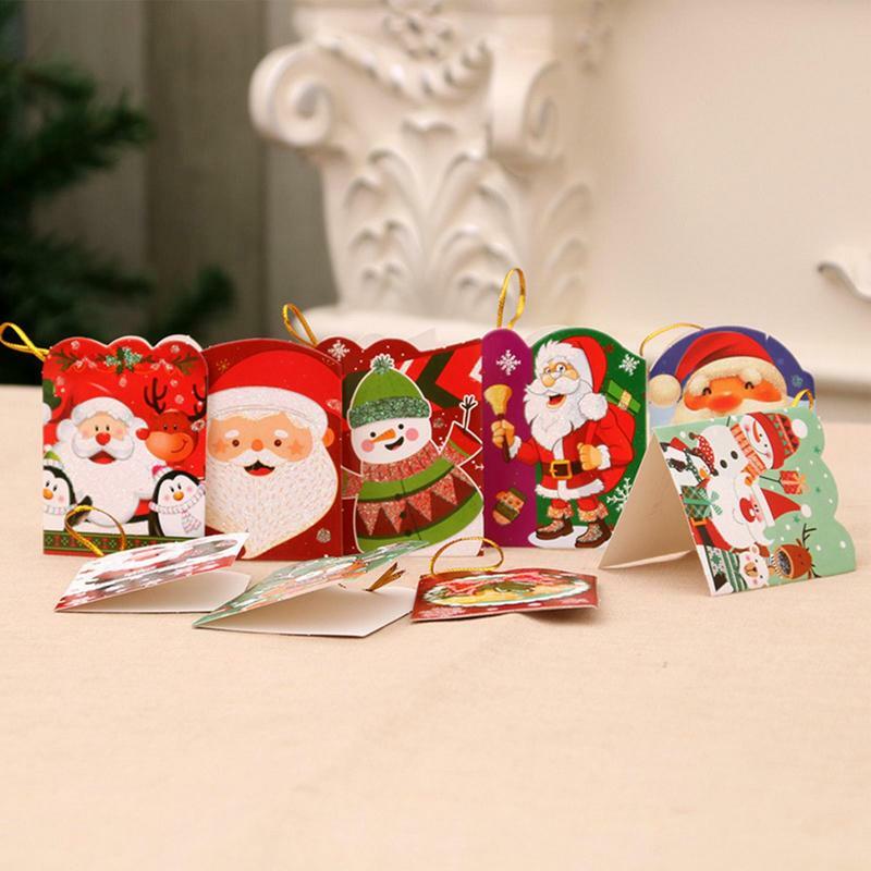 Cartões de natal cartões de natal feliz natal cartões de felicitações com suspensão dourada para feriados de inverno
