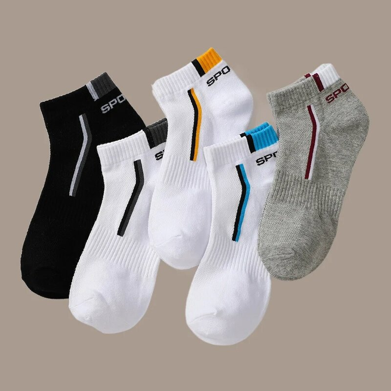 10 Pairs 2024 Men High Quality Ankle Socks Breathable Cotton Sports Socks Mesh Casual Athletic Summer Thin Cut Short Sokken