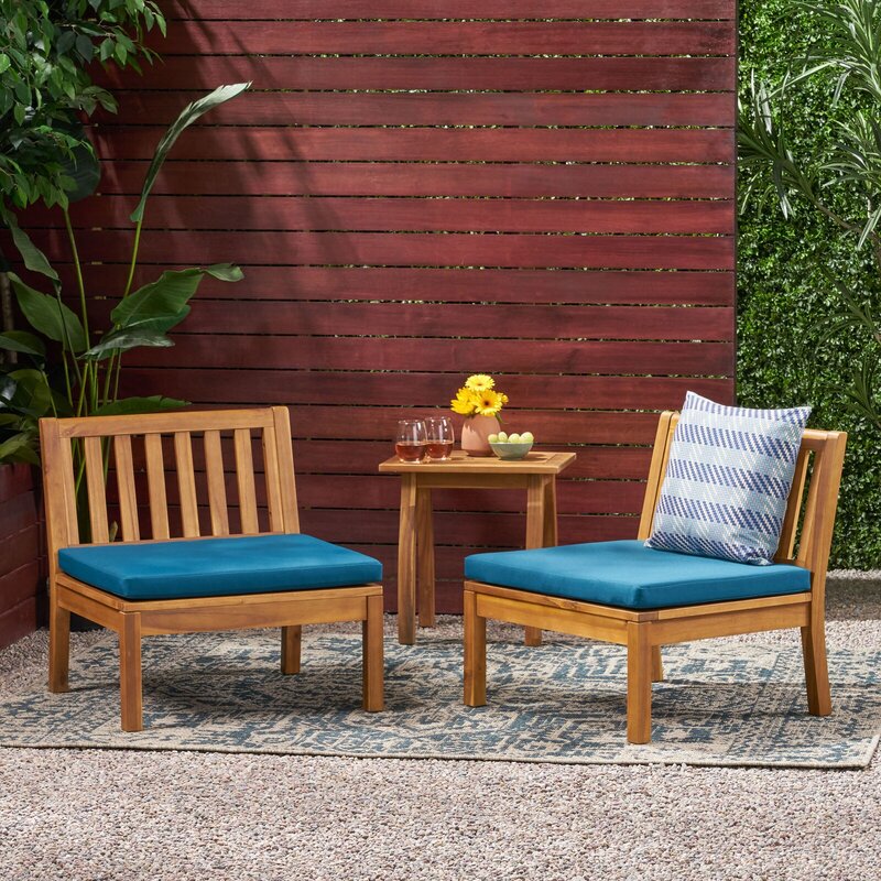 Arth Outdoor Acacia Wood Club Chair (Set of 2)-