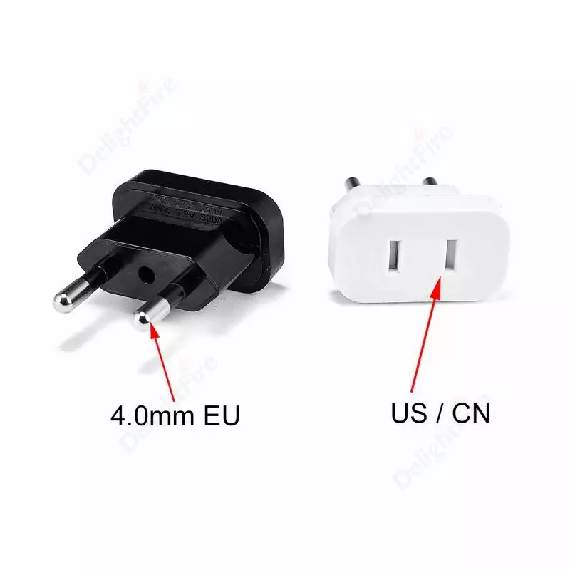 Plug Power Converter Adaptador de Viagem, Tomada Elétrica, EUA para a UE, Euro, Europa, China, CN para a UE, 1Pc