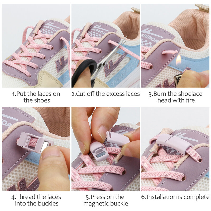 Tonal Magnetic Buckle Shoelaces para Crianças e Adultos, Elastic Laces, Sneakers, No Tie, Quick Lace, Lazy Sport, Rubber Shoestrings, 2pcs