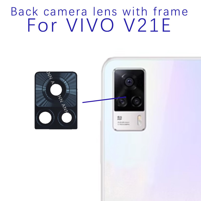 Lentille de caméra arrière d'origine avec couvercle de remplacement, verre de caméra pour Vivo V21E V21E 5G