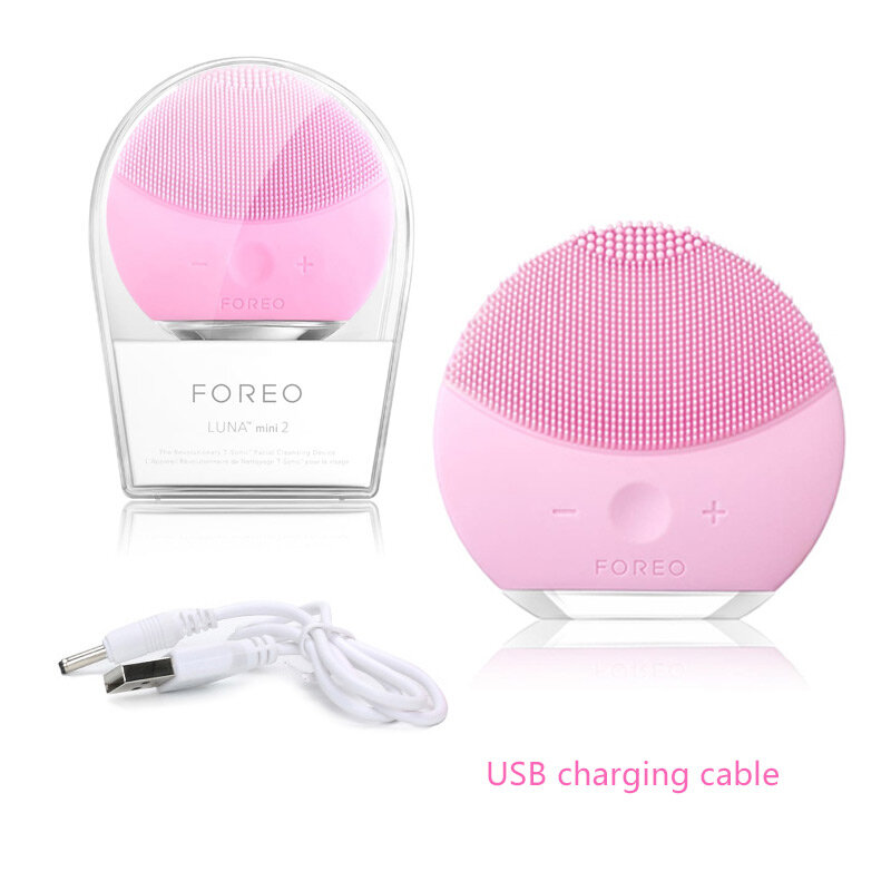 Foreo Luna-Mini 2 Silicone Facial Escova de Limpeza, Carregamento USB, Impermeável, Logotipo Real, Beleza