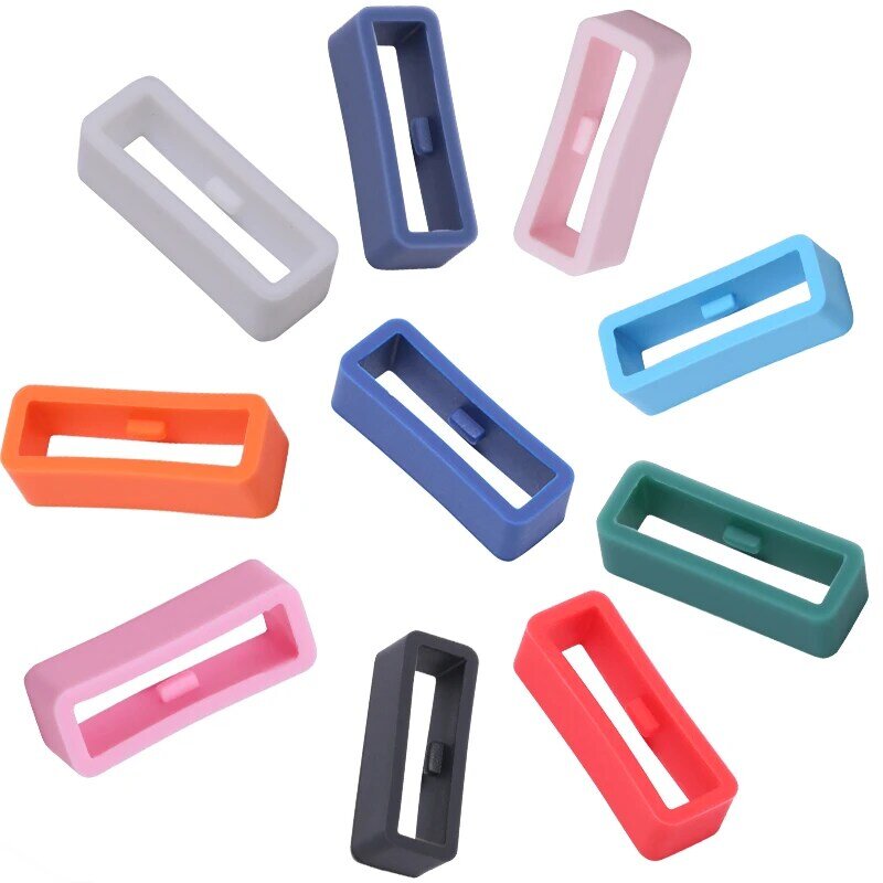 Silicone Rubber Keeper Holder Loop Watch Band Rings Color Combination Retainer 16 18 20 22 24 26mm Belt Buckle Watch Accessories