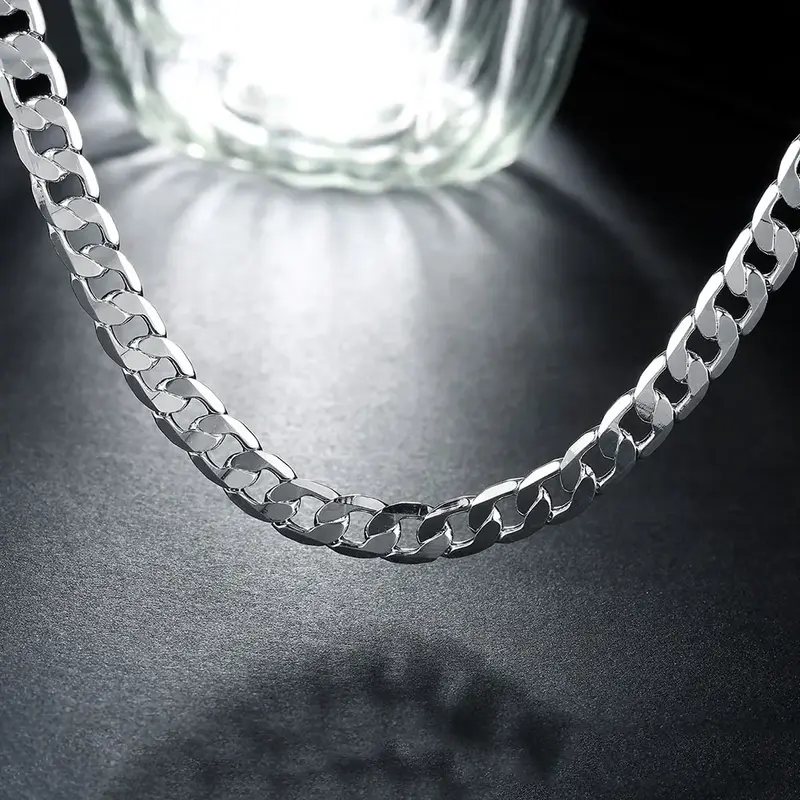 Ожерелья KCRLP из стерлингового серебра 925 пробы, 40-60 см, 18 К, золотого цвета, 8 мм, боковая цепь для мужчин и женщин, Изящные Ювелирные украшения, свадебные искусственные украшения