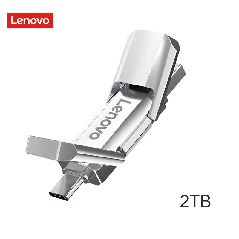 Lenovo Type-c 2 In 1 High Speed Pen Drive 128GB 256GB 512GB 1TB 2TB USB 3.1 Flash Drive Mobile Storage Waterproof USB Stick
