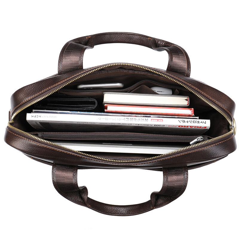 Hot Sell Herren Leder Aktentasche Tasche echte Rindsleder Mann Laptop tasche Business Handtaschen für männliche Leder Trage tasche A4 Größe