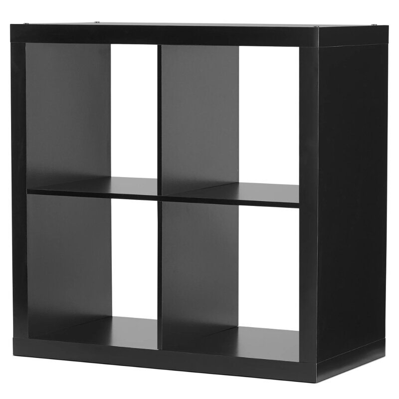 Organizador de almacenamiento de 4 cubos, color negro sólido