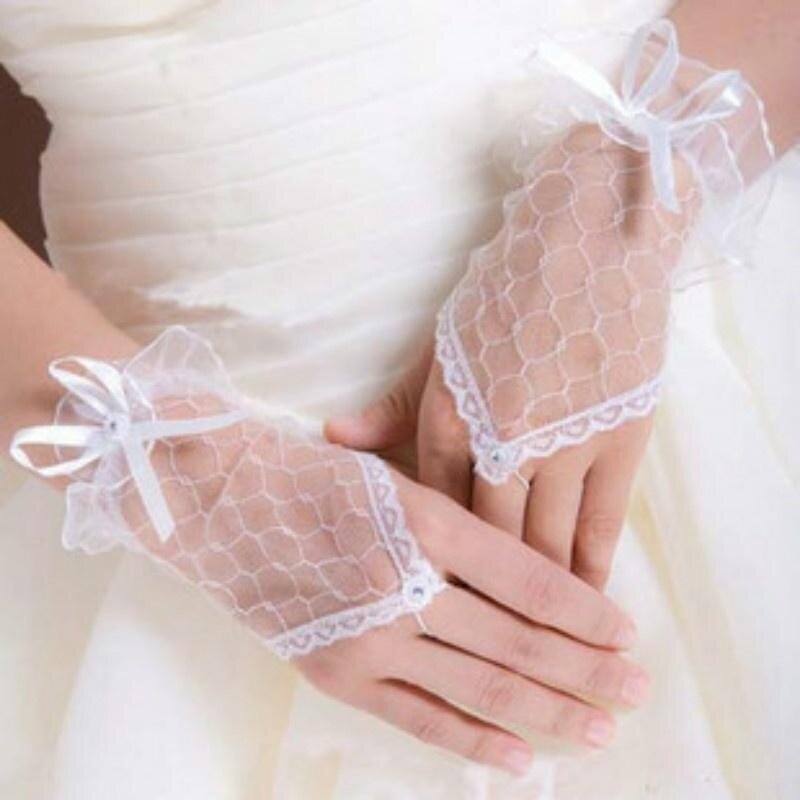 Sexy Women's Fashion Lace Wrist Fingerless Wedding Evening Party Bridal Wedding