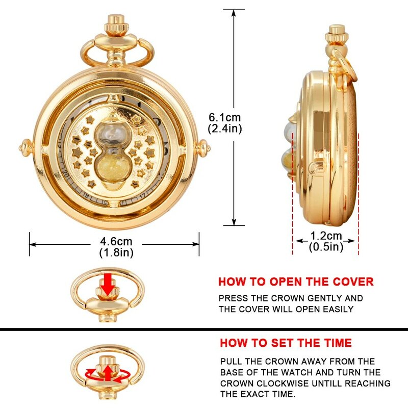 Montre de poche design sablier creux pour hommes et femmes, collier à quartz doré de luxe avec horloge JOGifts, nouveau, 2023
