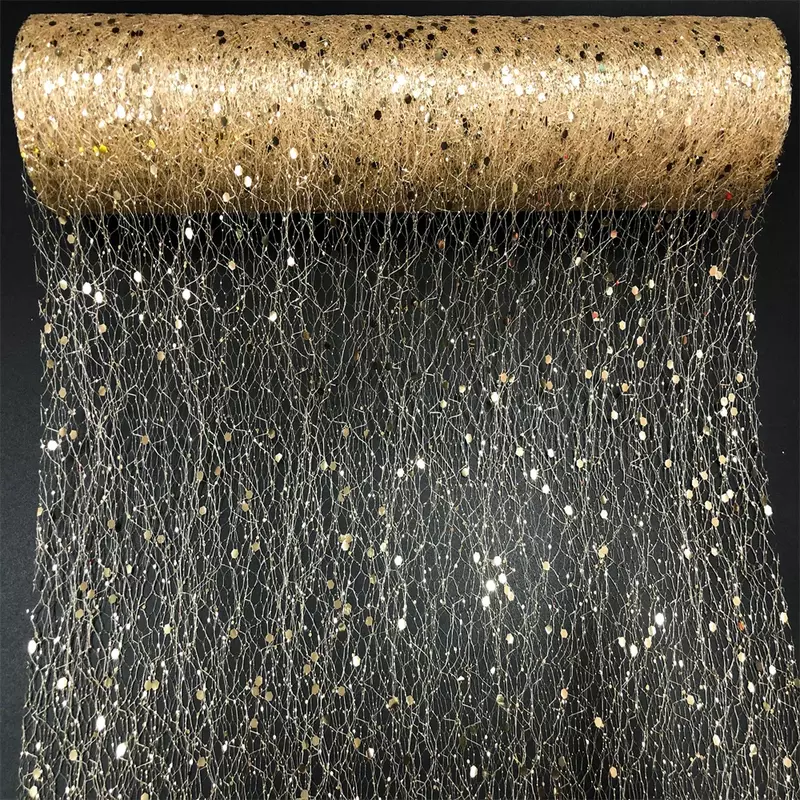 Sequin Table Runner Glitter Tulle Roll Wedding Decoration Birthday Party Table Ornament 30cm*10 Yards