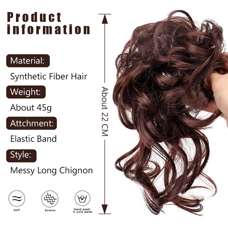Manwei Synthetisch Krullend Donut Chignon Met Elastische Band Scrunchies Messy Bun Updo Haarstukken Extensions Voor Vrouwen