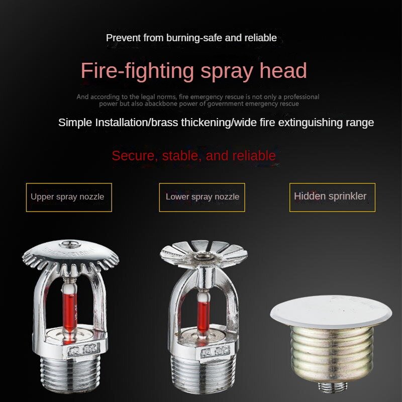 Kepala Sprinkler respon cepat, peralatan pemadam kebakaran kepala Sprinkler kabut air halus untuk penyemprotan atas dan bawah
