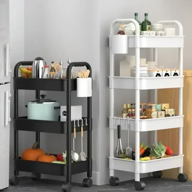 Mobile Storage Rack Trolley Organizer Household Kitchen Multifunctional Cart With Wheels Home Accessories Multi Storey Bookshelf