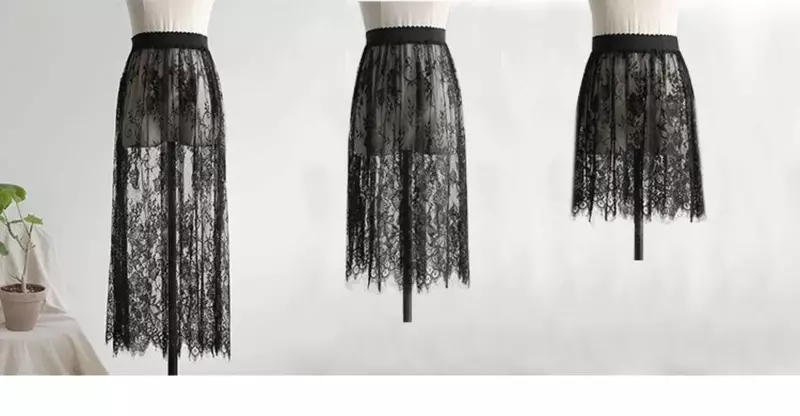 2024 модное базовое нижнее белье, Женская юбка средней длины, кружевная комбинированная короткая юбка, женское платье-подъюбник