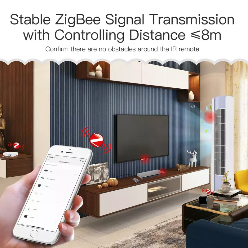 MOES Tuya Smart ZigBee Smart IR รีโมทคอนโทรลอินฟราเรดรีโมทคอนโทรลสำหรับ Smart Home ทำงานร่วมกับ Alexa Google Home