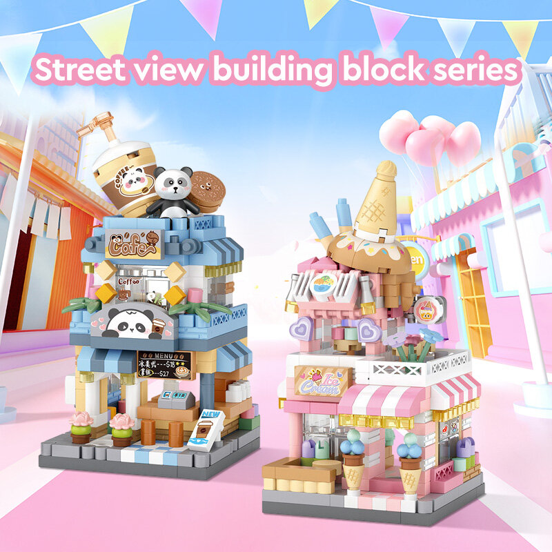 Mini bloques de construcción paisaje de ciudad, juguetes de bloques de construcción en miniatura, Mini bloques más bloques, juguetes Diy para niños, juguetes para niñas
