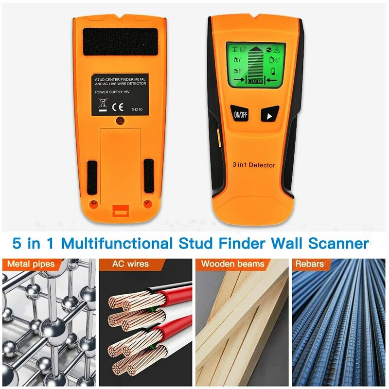 Digital Wall Scanner Pipe Finder, Detector de fio, Live Wire Gadgets, Caixa elétrica, 3 em 1 Sensor