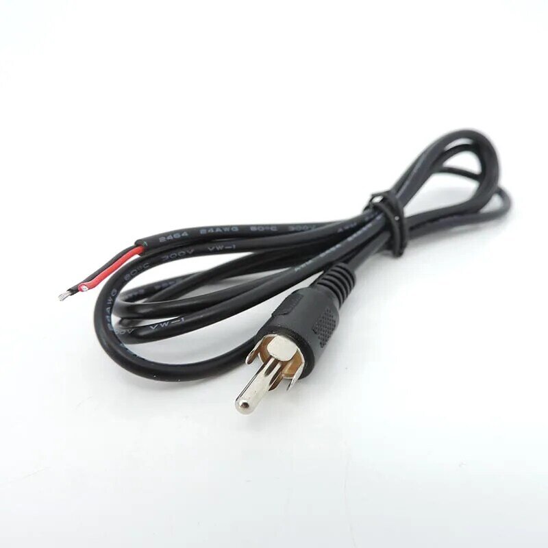 1m kabel Audio pria Rca 2 pin mobil Av Video tunggal Stereo kawat ekstensi lead diy kabel perbaikan lead j17