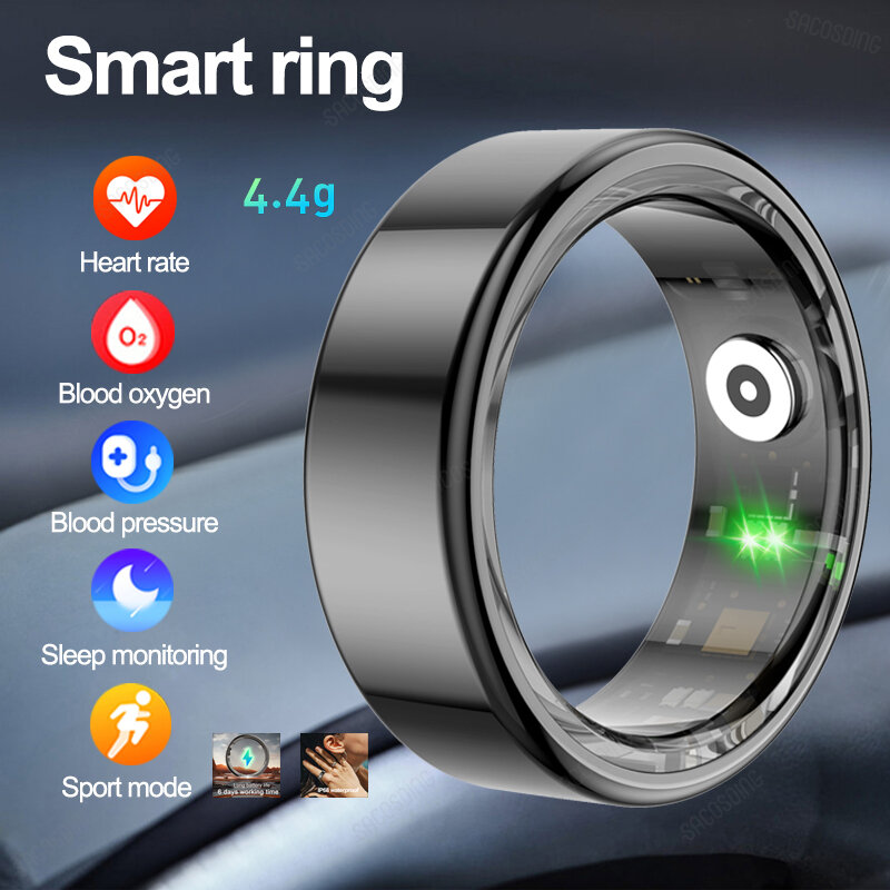 Nuovo Smart Ring uomo donna frequenza cardiaca ossigeno nel sangue monitoraggio della salute del sonno Fitness IP68 impermeabile Sport Activity Tracker Finger Ring