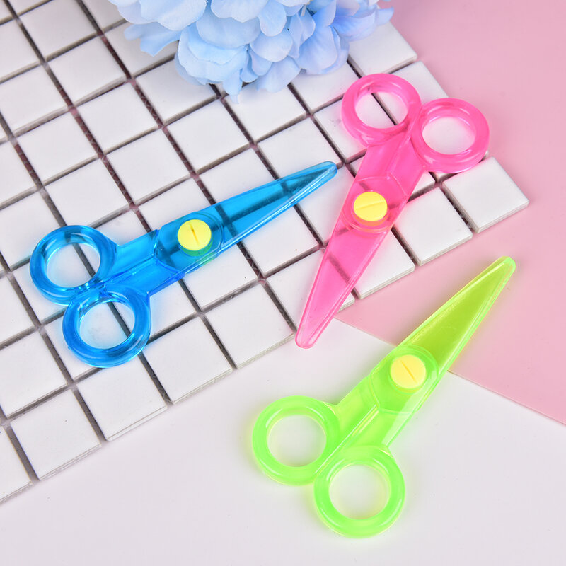 1PC Cute Safety Plastic Scissors Hand Scissors for Students and Children Children's Paper-cut Stationery Children's Scissors