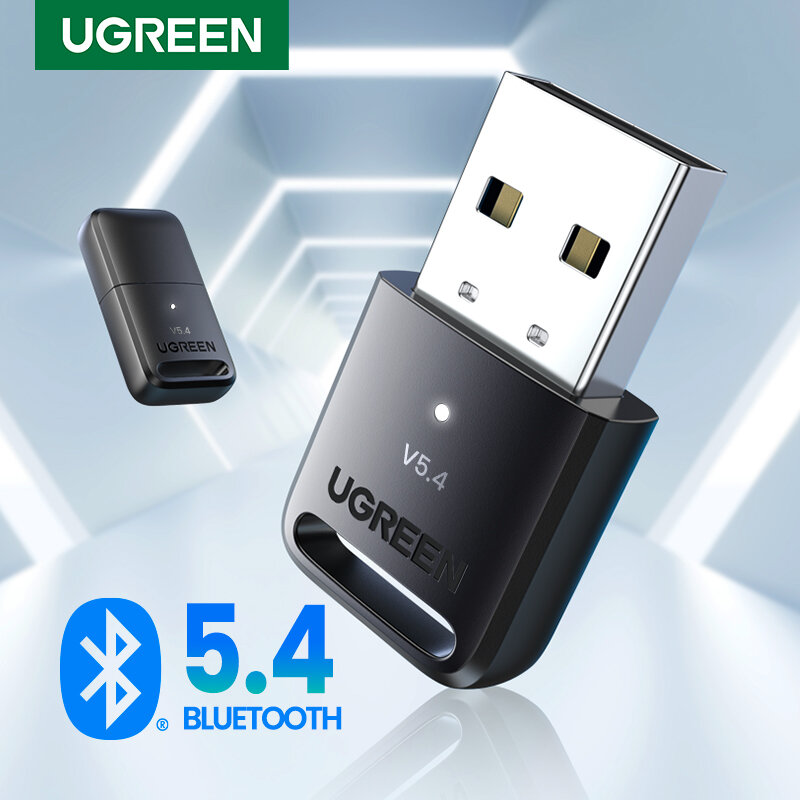 UGREEN 2 In 1 USB Bluetooth 5.0 Dongle Adaptor untuk PC Speaker Nirkabel Mouse Musik Audio Penerima Pemancar Bluetooth 5.0
