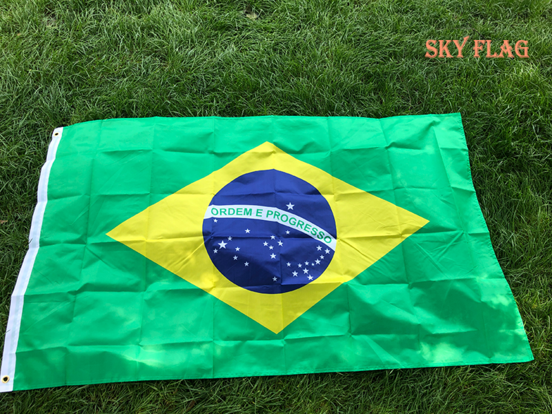 Impressão Digital Bandeira Brasileira para Celebração, Bandeira do CÉU Grande Brasil Bandeira, Poliéster Bandeira Pendurada, 90x150cm