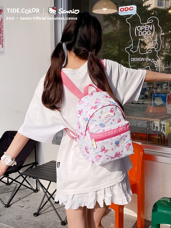 Mochila Melody de marca Sanrio Co, Cute Student Outing, Mochila pequena para mulheres, primavera