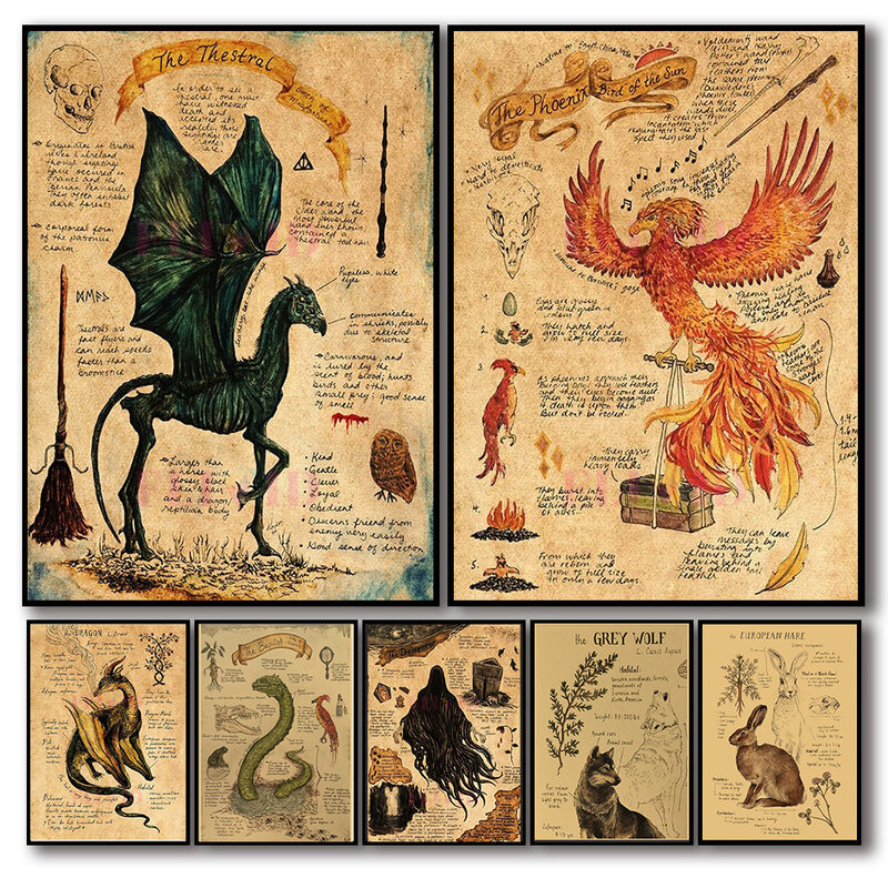 炎の鳥の装飾的な塗料、キャンバスの絵画、部屋の壁の装飾、神話と樹脂、イチ、ハロウィーンの写真