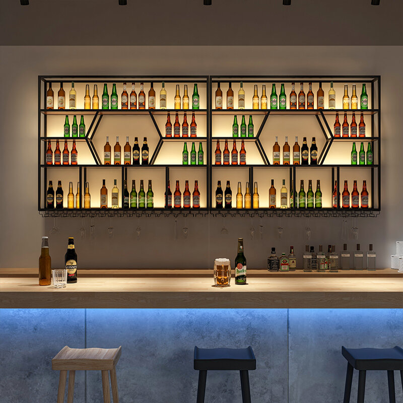 ตู้เก็บไวน์การค้าแบบบุฟเฟต์เครื่องดื่มแบบแขวนตู้ไวน์กลับด้านร้านอาหาร Whisky Cremalheira de Vinho Club เฟอร์นิเจอร์