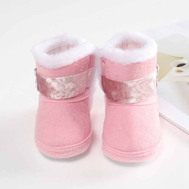 Zapatos de invierno para bebé, botas cálidas para bebé, suela de algodón, botas de nieve suaves para recién nacidos, zapatos de cuna para primeros pasos