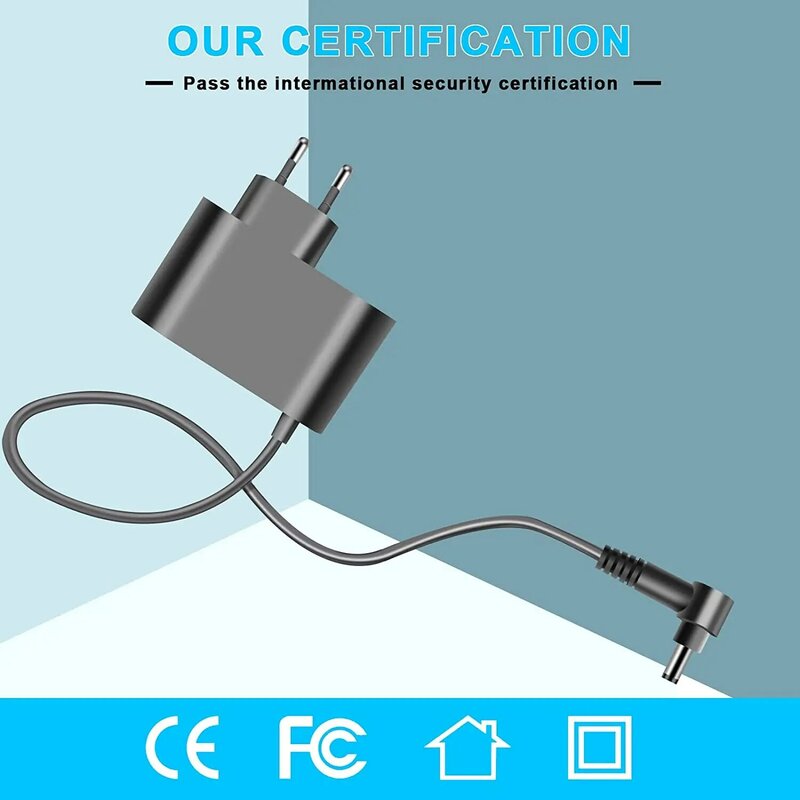 EU Plug Power Adapter Adequado para Aspirador Dyson, Fornecimento do Carregador de Bateria, V10, V11, V12, V15, SV12, SV16, SV20, 30.45V